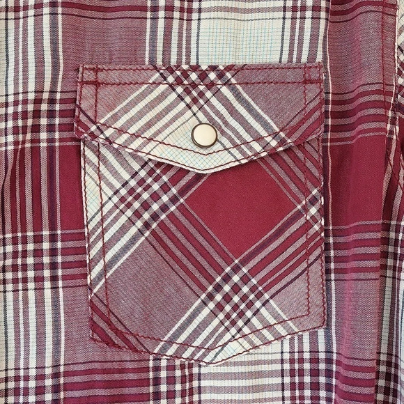 Arizona Jean Plaid Shirt with two front button ppckets Size Small - Picture 2 of 9